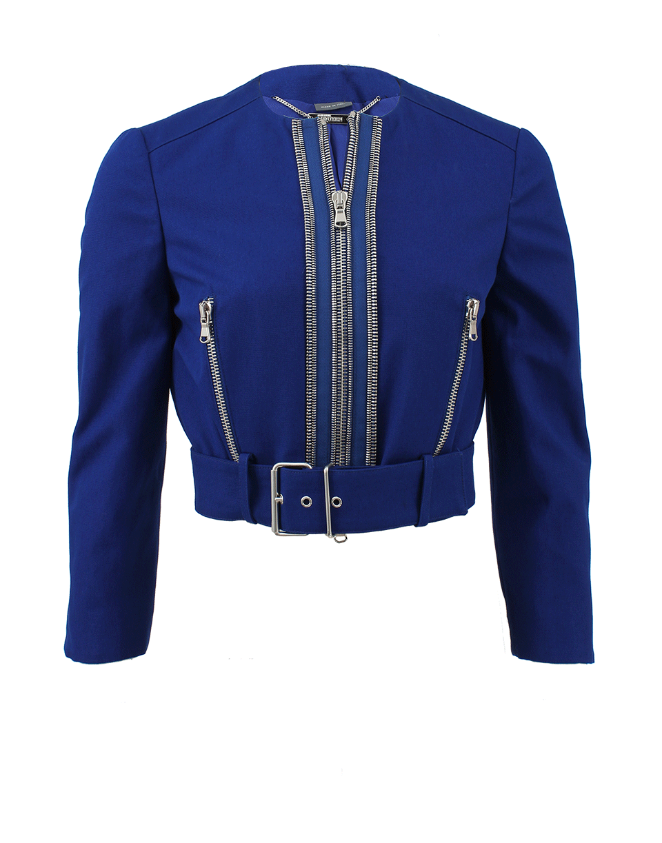ALEXANDER MCQUEEN-Zip Detail Belted Biker Jacket-