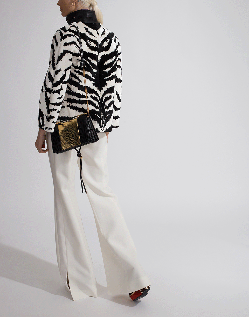 ALEXANDER MCQUEEN-Cropped Zebra Print Jacket-