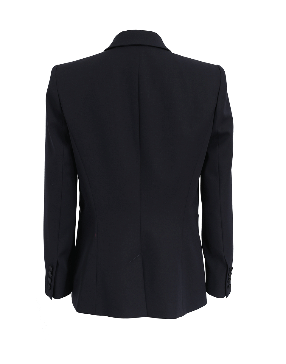 ALEXANDER MCQUEEN-Satin Lapel Blazer-NAVY