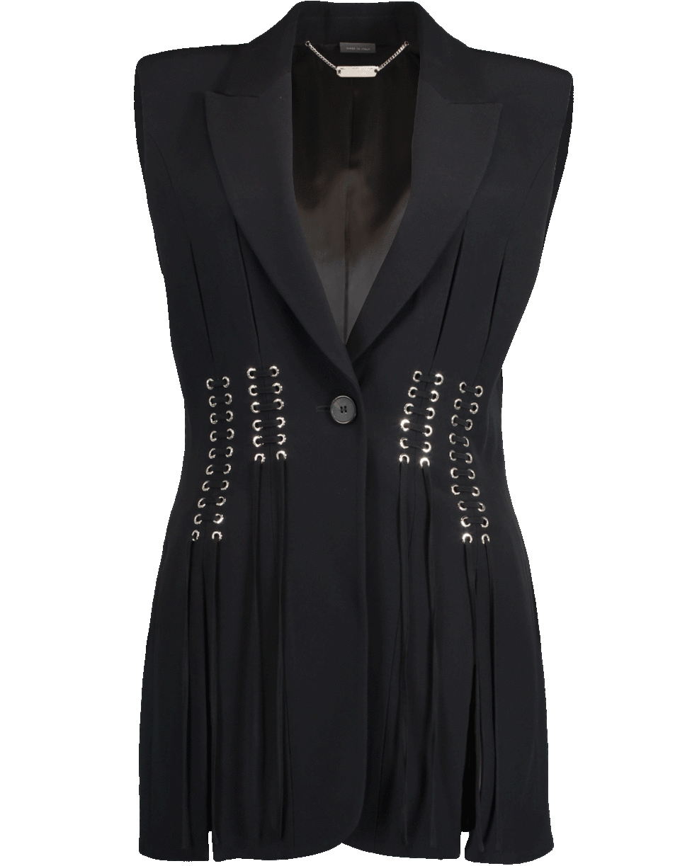 ALEXANDER MCQUEEN-Lace Up Vest-BLACK