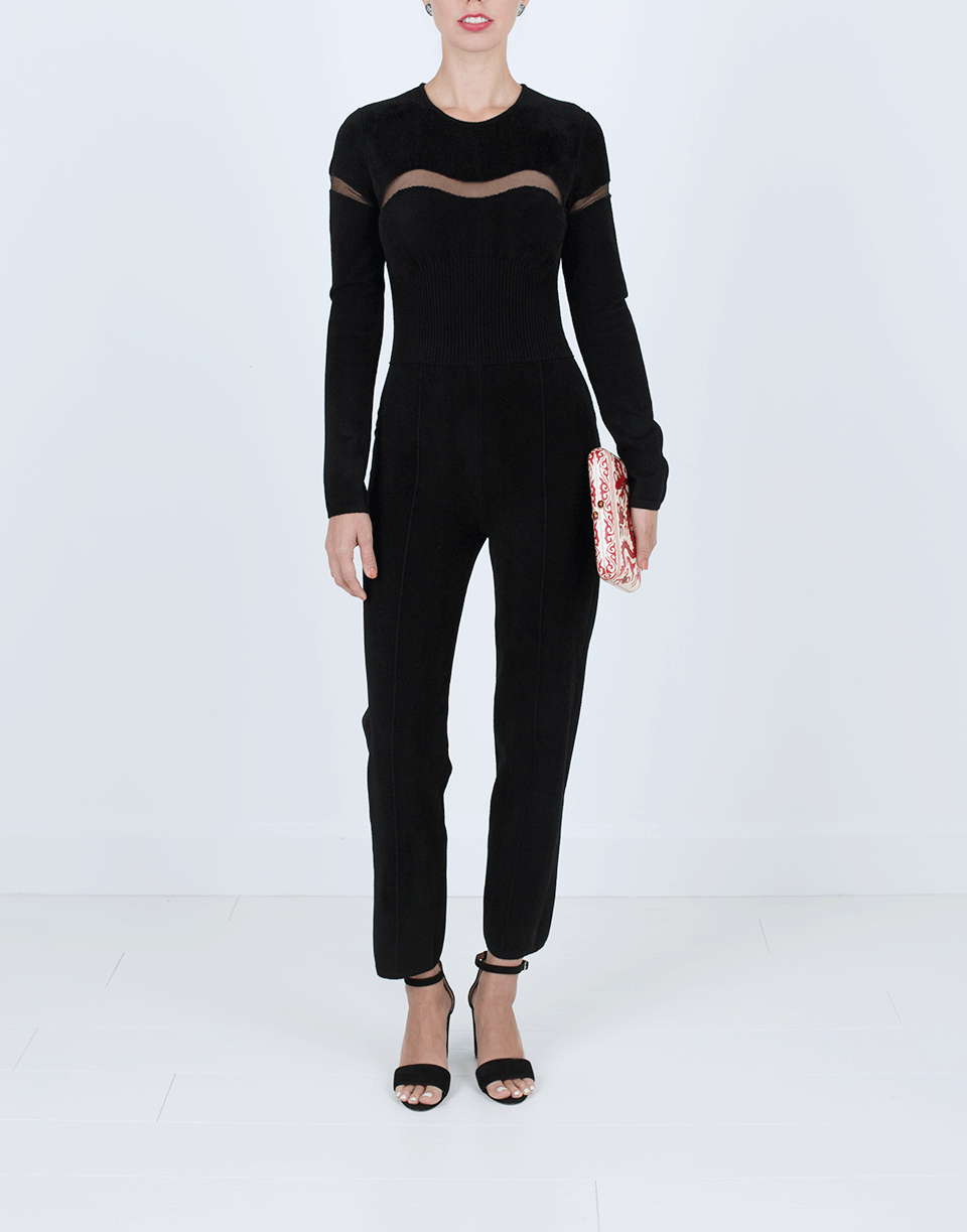 ALEXANDER MCQUEEN-All-In-One Jumpsuit-BLACK