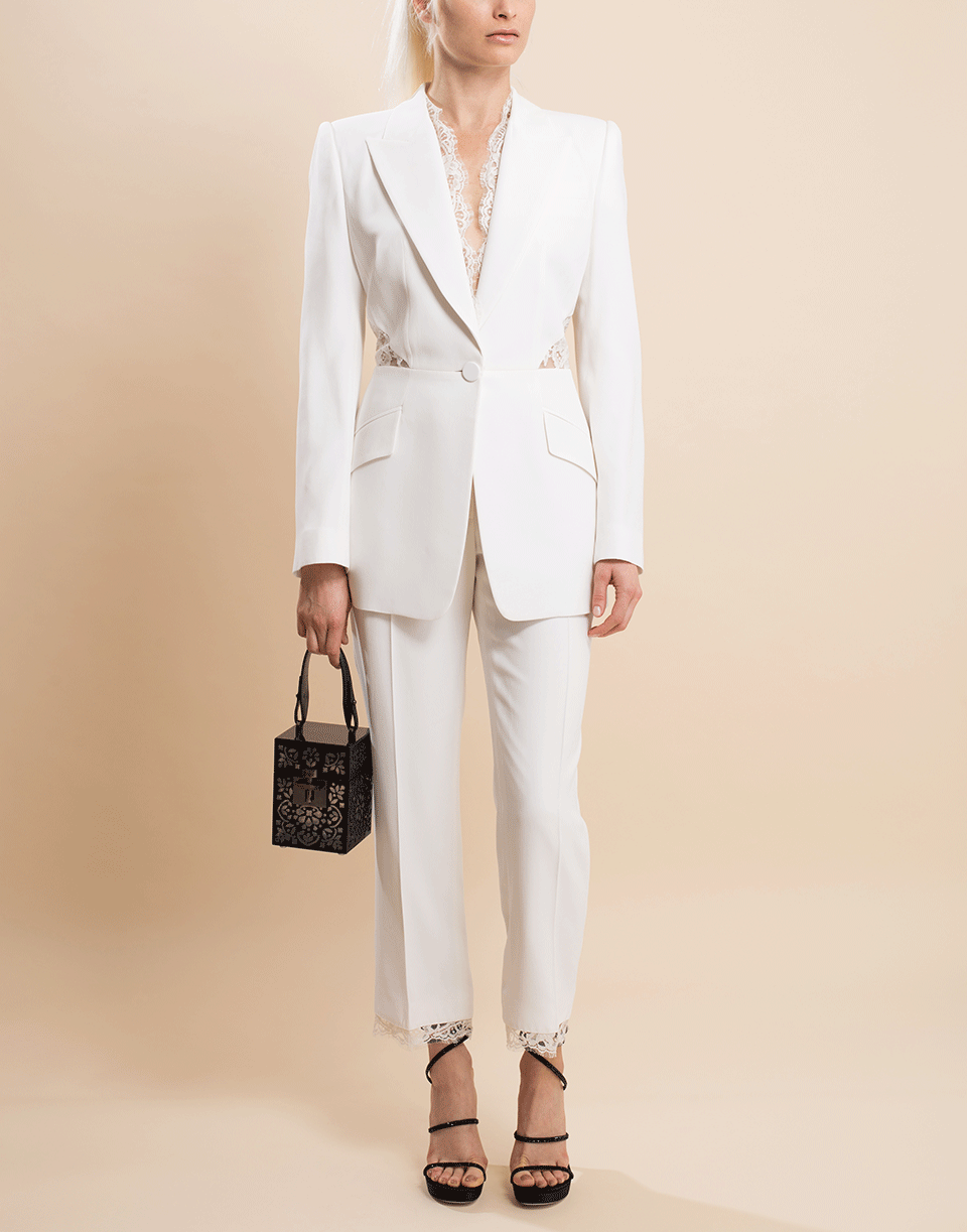 ALEXANDER MCQUEEN-Lace Insert Jacket and Pant Set-