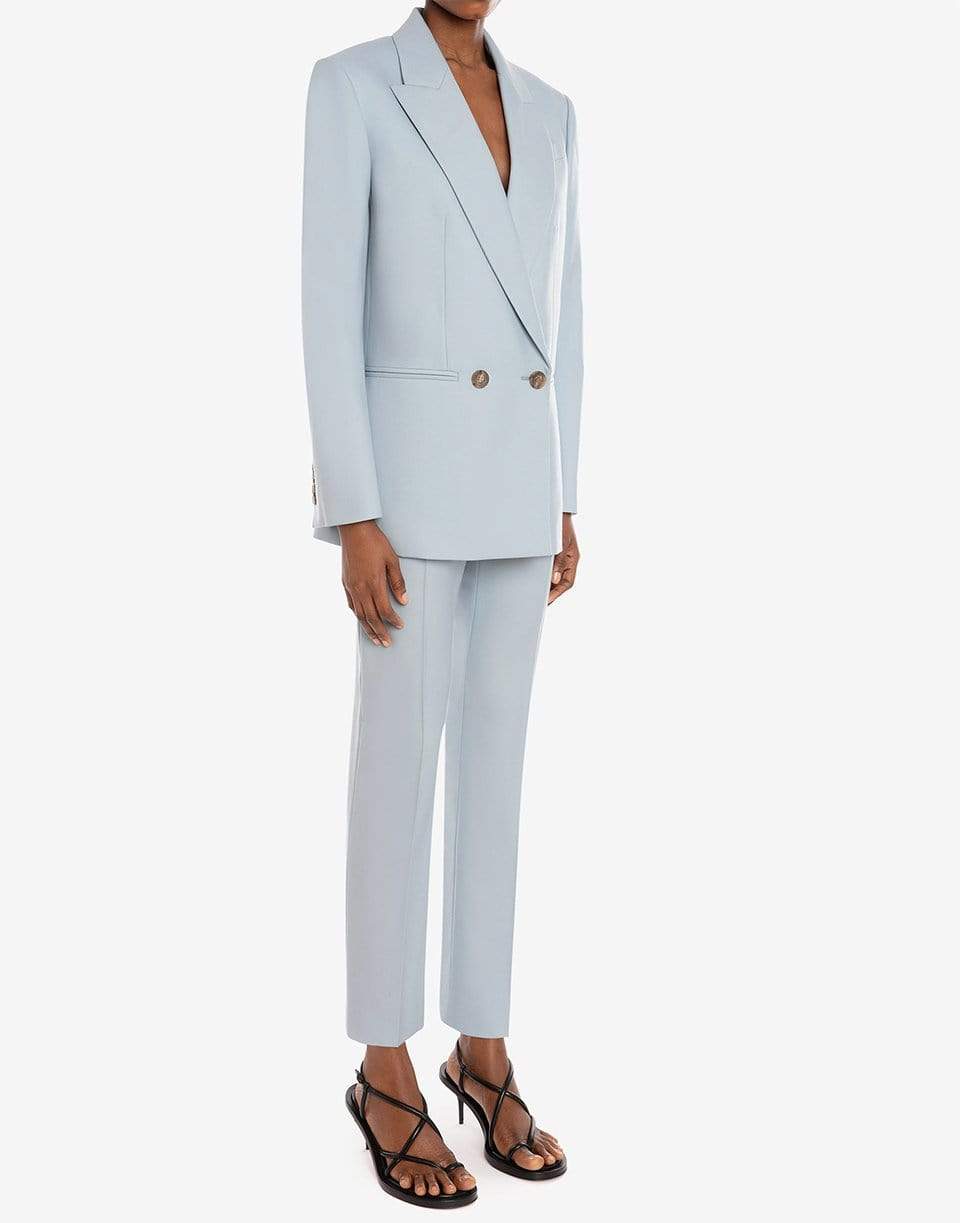 ALEXANDER MCQUEEN-Blue Low Waist Tailored Trousers-BLUE
