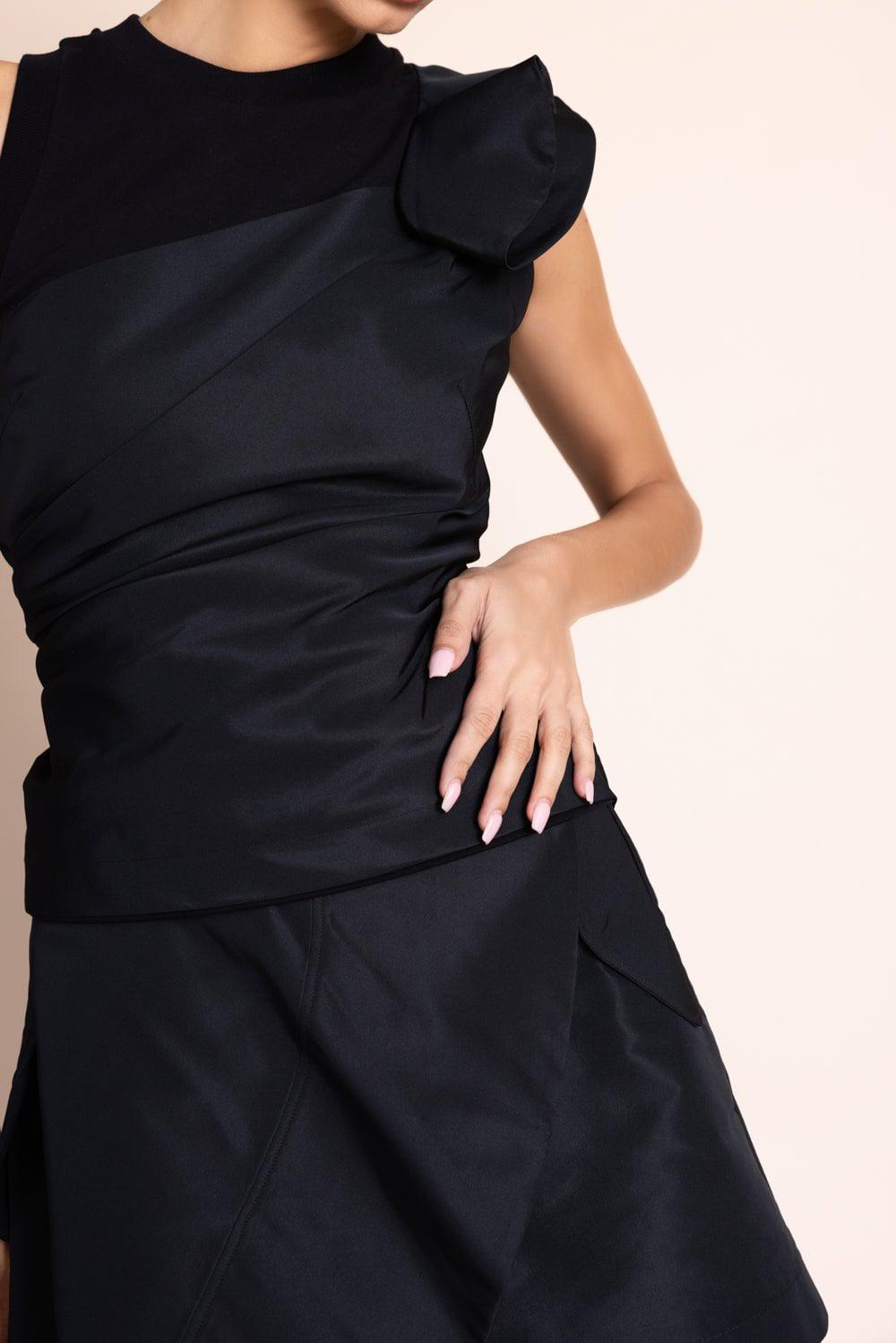 ALEXANDER MCQUEEN-High-Low Asym Skirt-