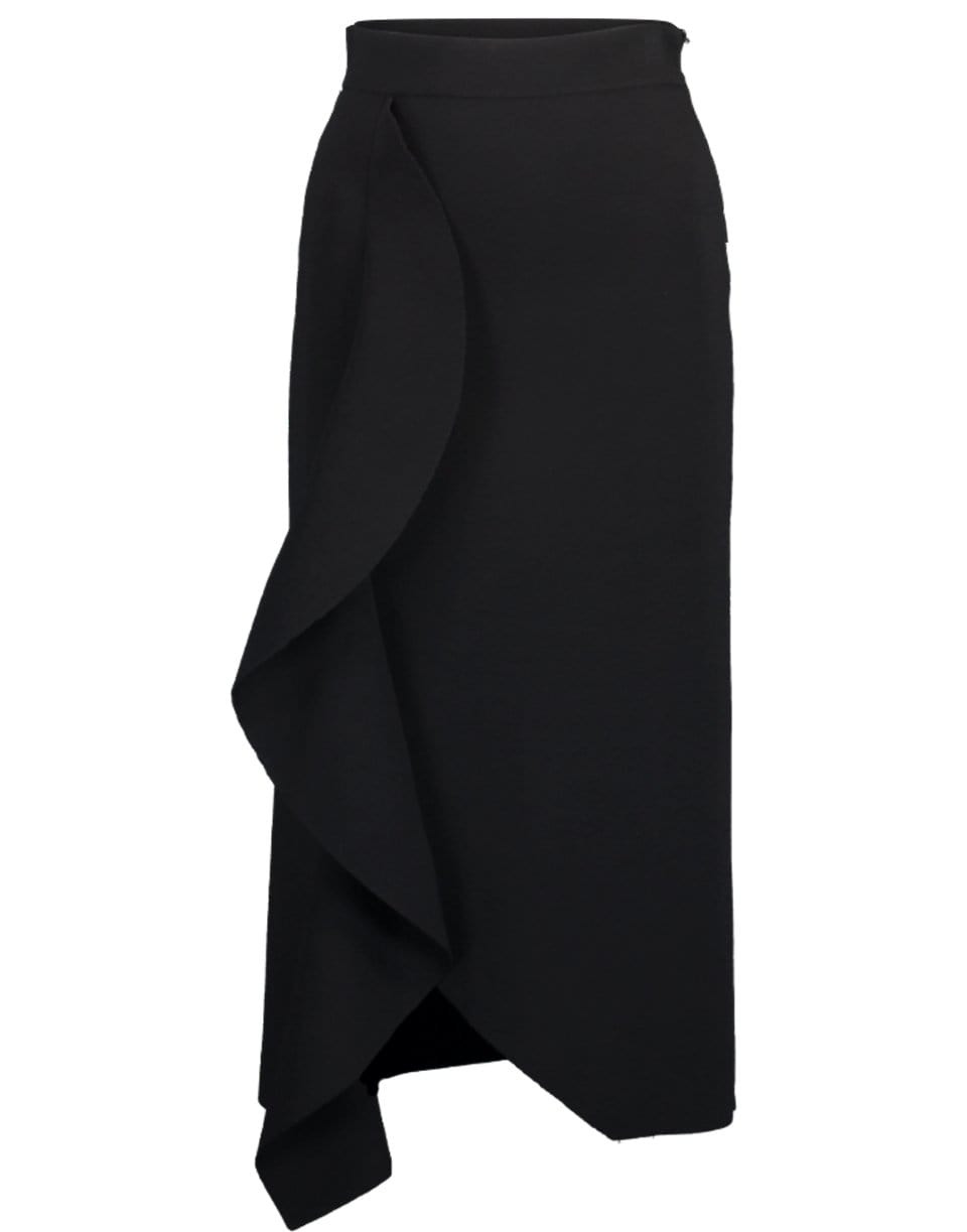 ALEXANDER MCQUEEN-Ruffle Front Midi Skirt-