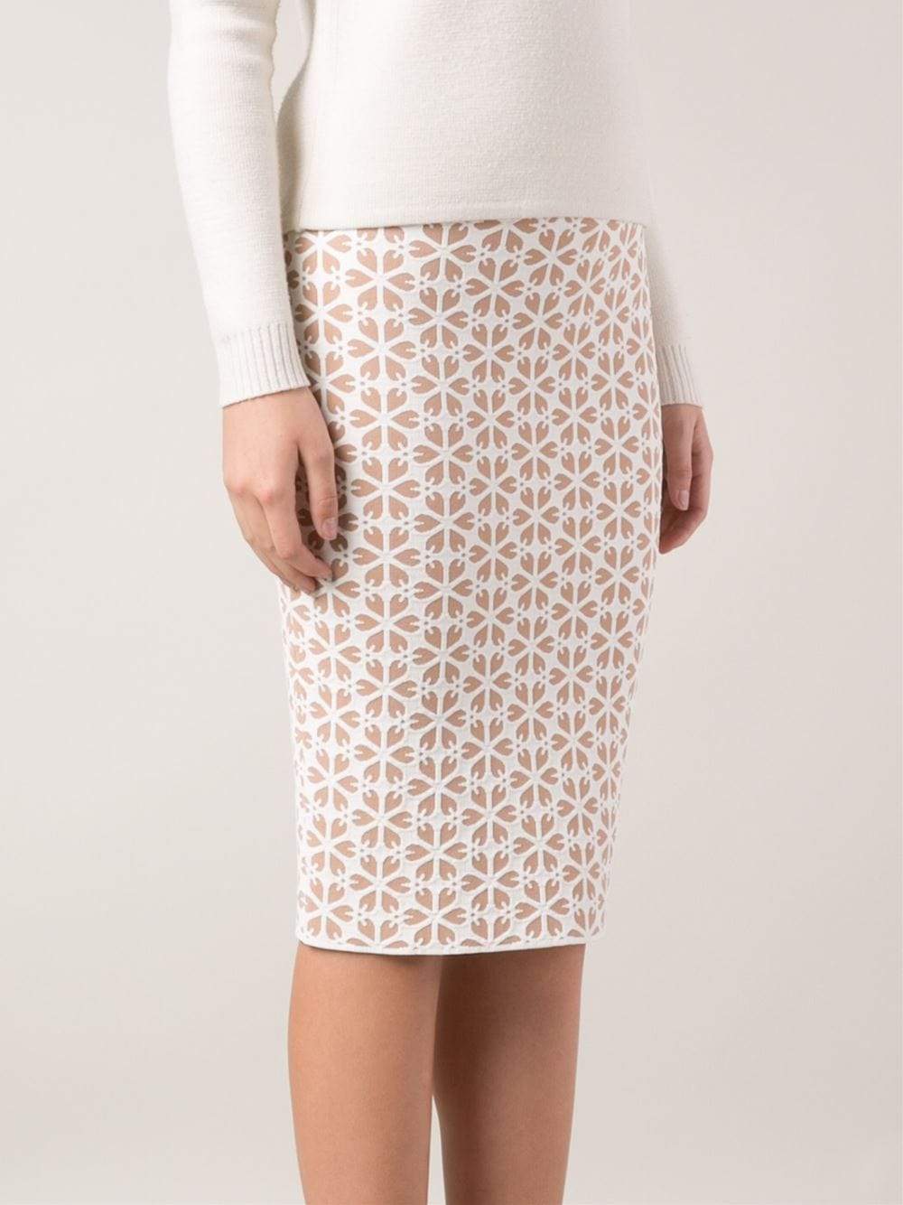 ALEXANDER MCQUEEN-Embossed Flower Skirt-