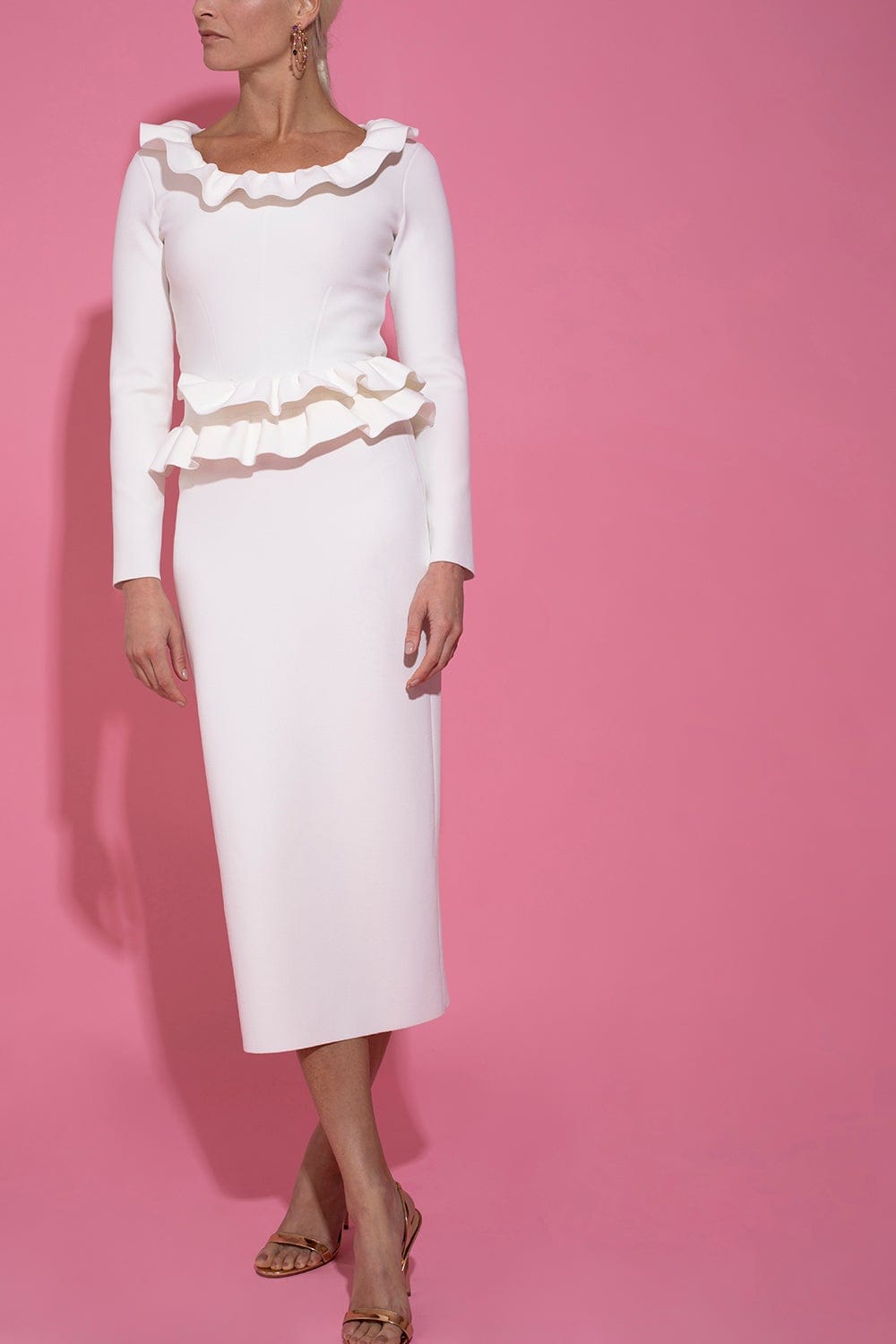 ALEXANDER MCQUEEN-Knit Pull On Top With Ruffle-