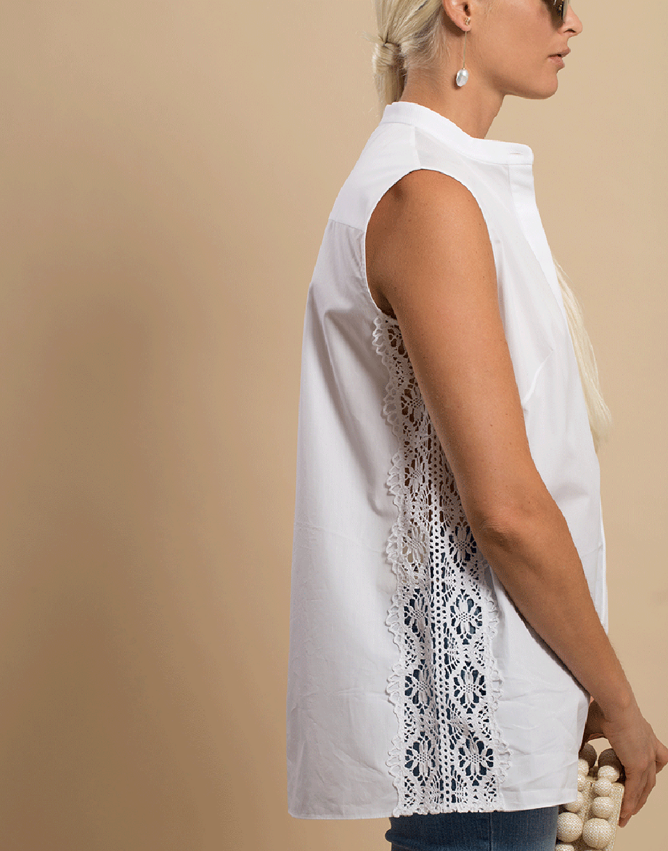 ALEXANDER MCQUEEN-Lace Detail Blouse-