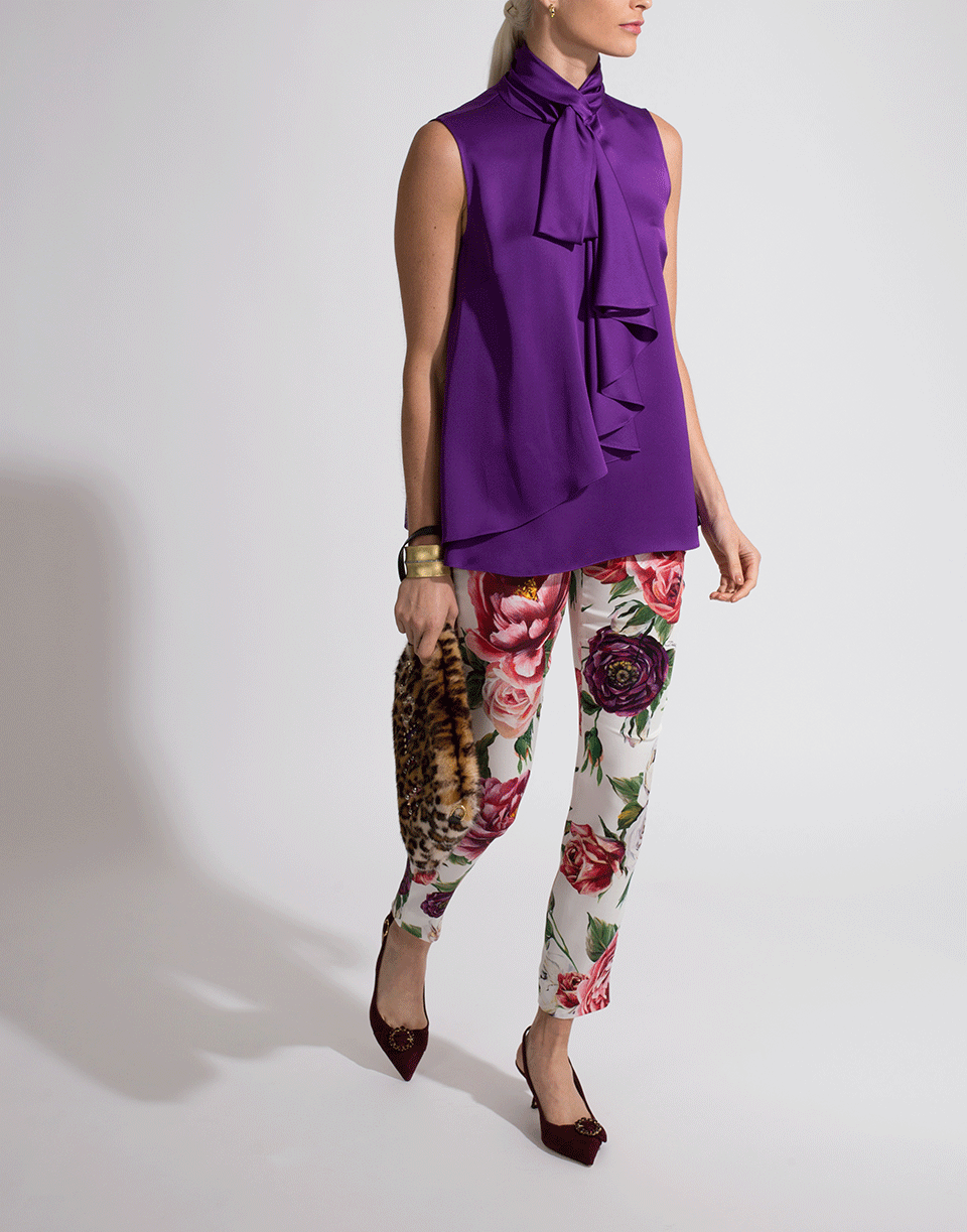 ALEXANDER MCQUEEN-Double Satin Bow Blouse-