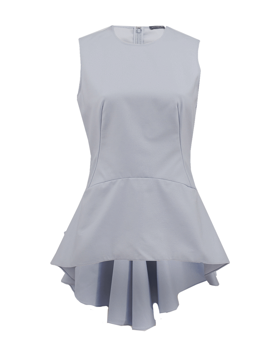 ALEXANDER MCQUEEN-Sleeveless Back Zip Peplum Top-