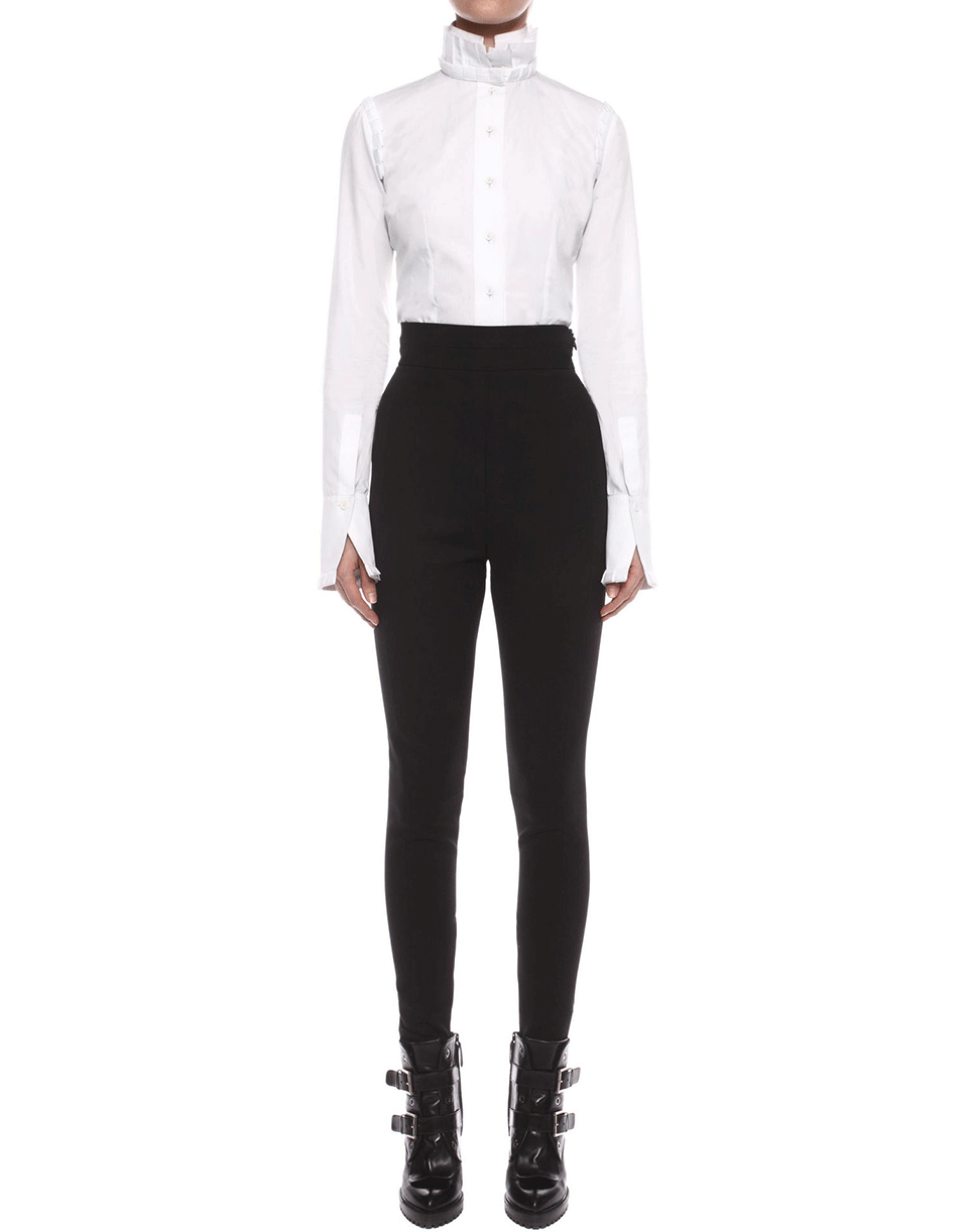 ALEXANDER MCQUEEN-Box Pleat Poplin Blouse-