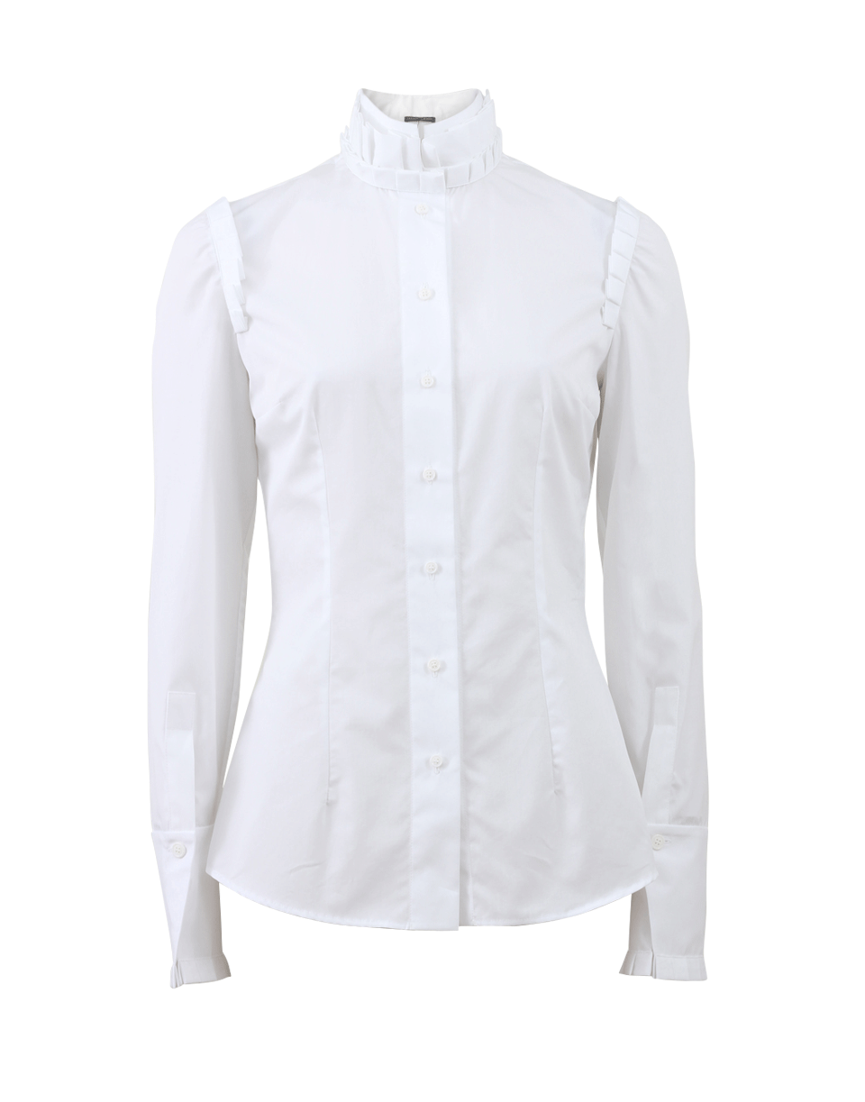ALEXANDER MCQUEEN-Box Pleat Poplin Blouse-