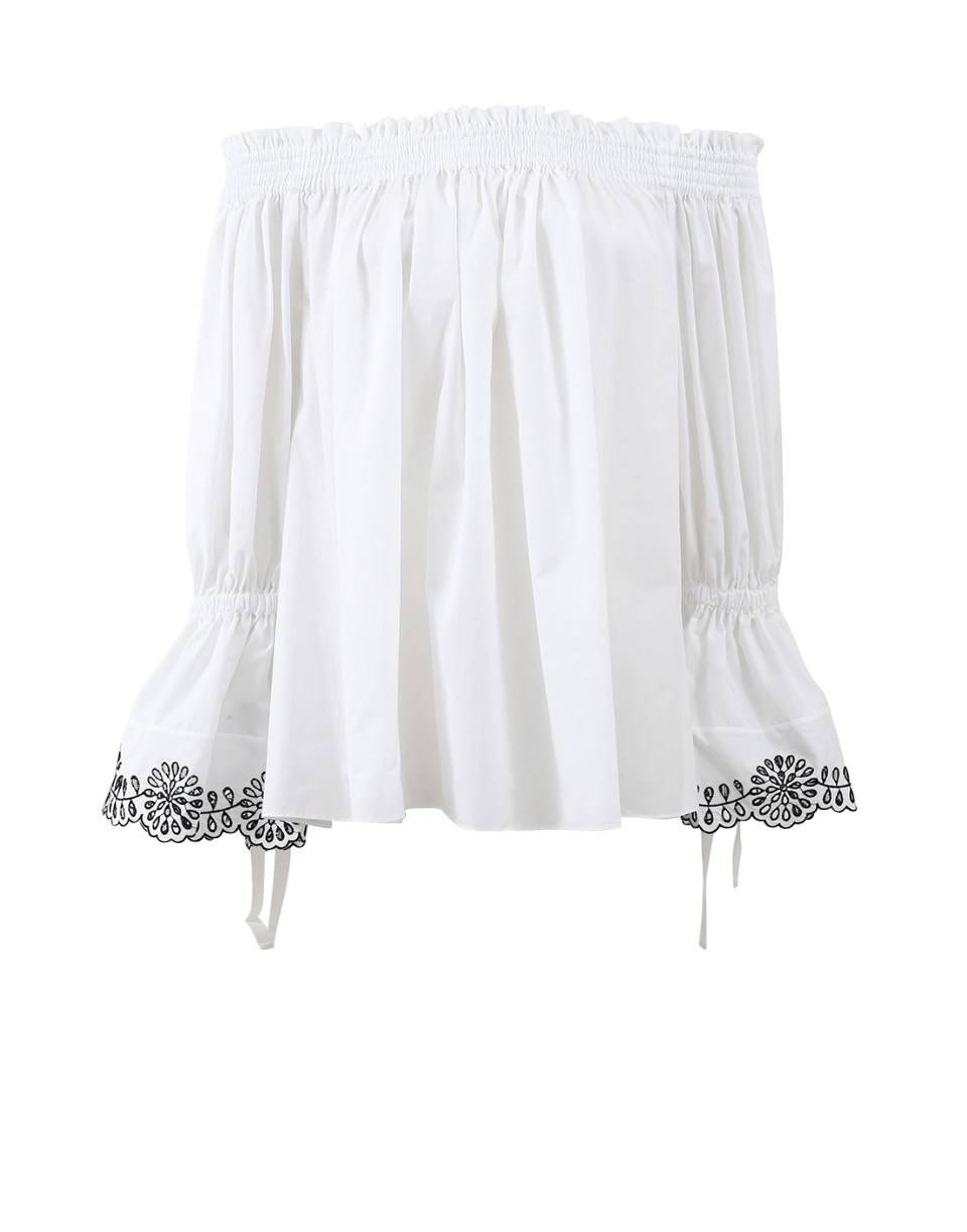 ALEXANDER MCQUEEN-Off Shoulder Peasant Blouse-WHITE