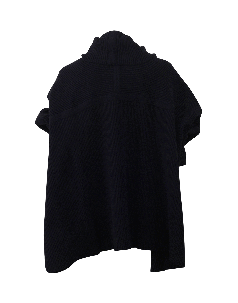 ALEXANDER MCQUEEN-Valour Draped Cardigan-BLK/IVRY