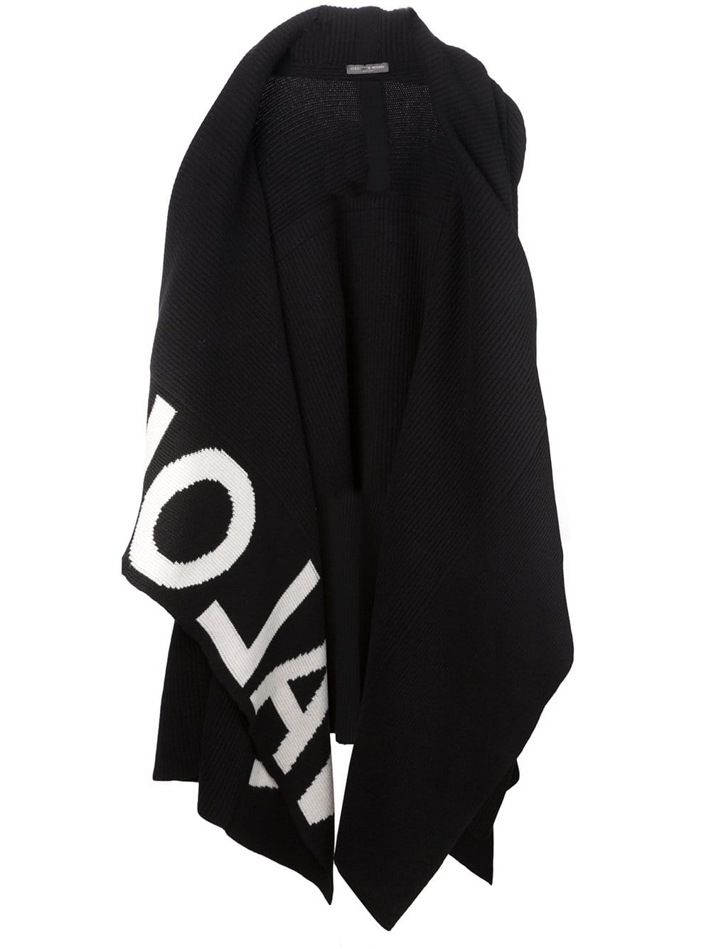 ALEXANDER MCQUEEN-Valour Draped Cardigan-BLK/IVRY