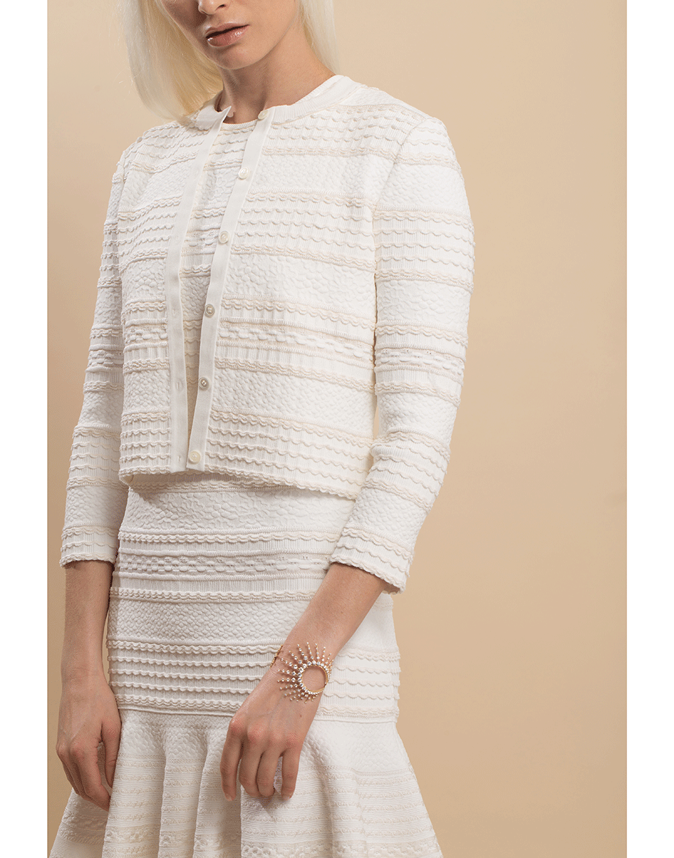 ALEXANDER MCQUEEN-Textured Cropped Cardigan-
