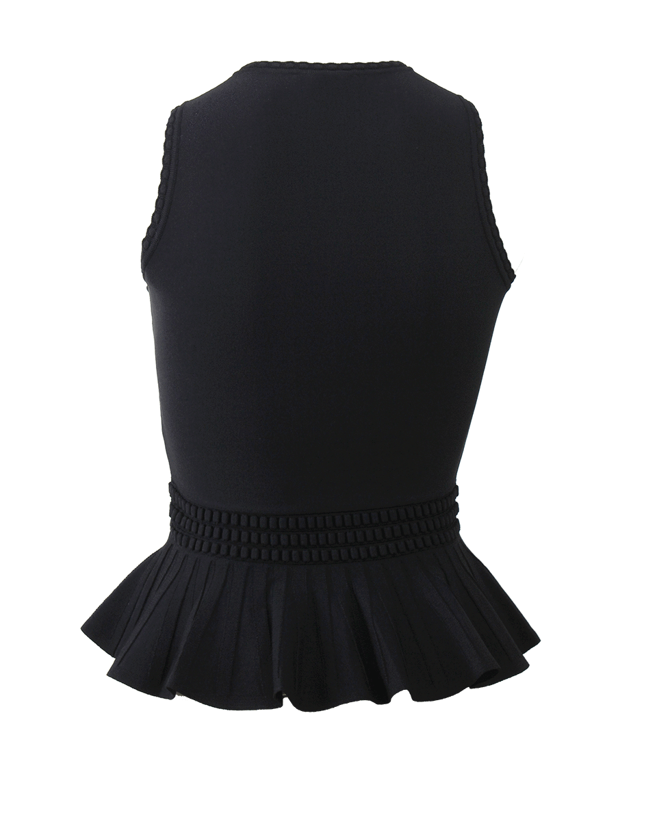 ALEXANDER MCQUEEN-Pullover Peplum Top-BLACK