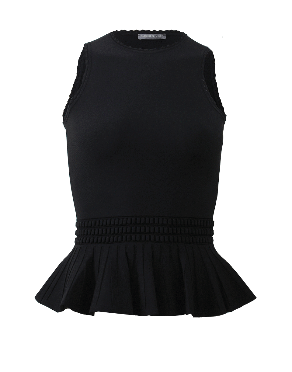 ALEXANDER MCQUEEN-Pullover Peplum Top-BLACK