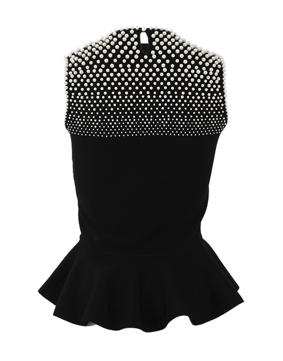 ALEXANDER MCQUEEN-Sleeveless Pearl Degrade Embroidered Top-