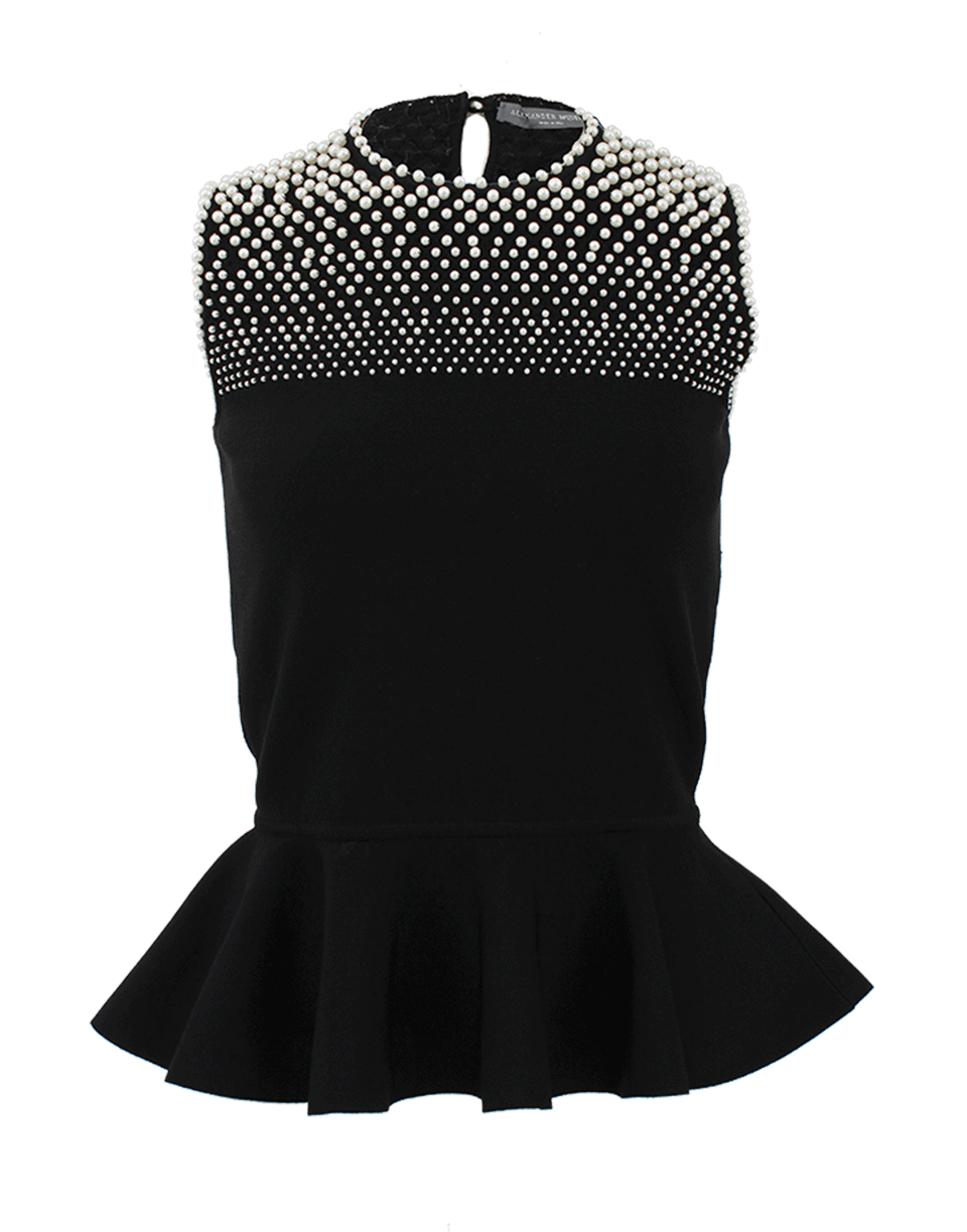 ALEXANDER MCQUEEN-Sleeveless Pearl Degrade Embroidered Top-