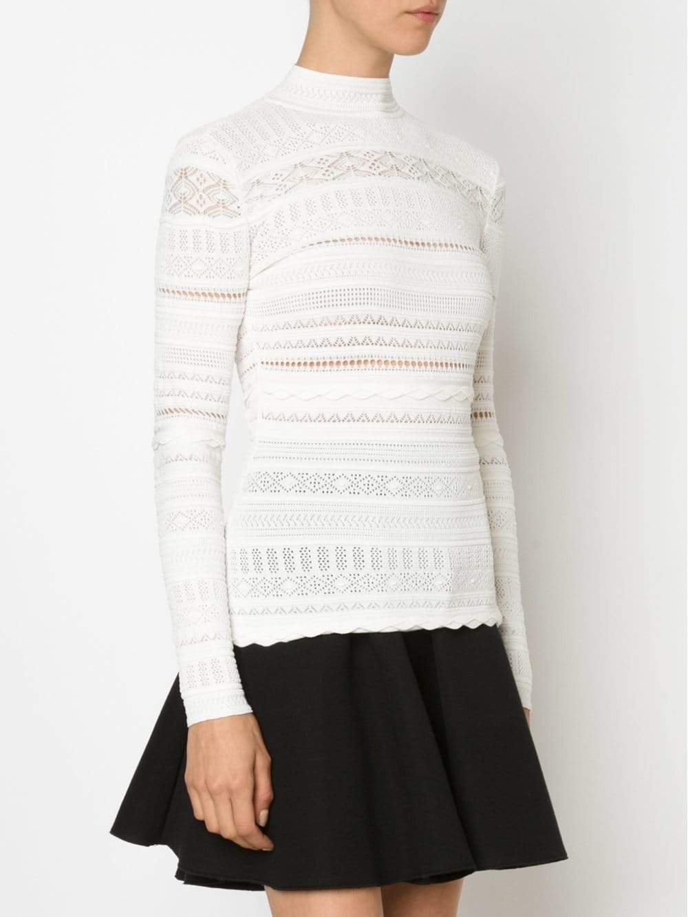 ALEXANDER MCQUEEN-Lace Knit Turtleneck-