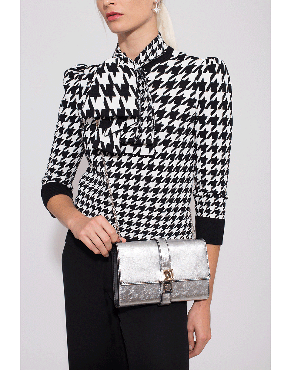 ALEXANDER MCQUEEN-Houndstooth Neck Tie Sweater-