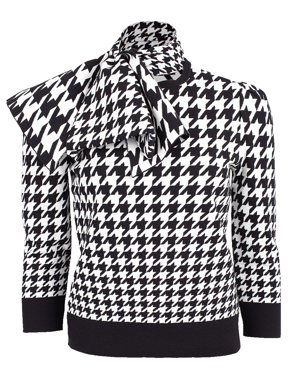 ALEXANDER MCQUEEN-Houndstooth Neck Tie Sweater-