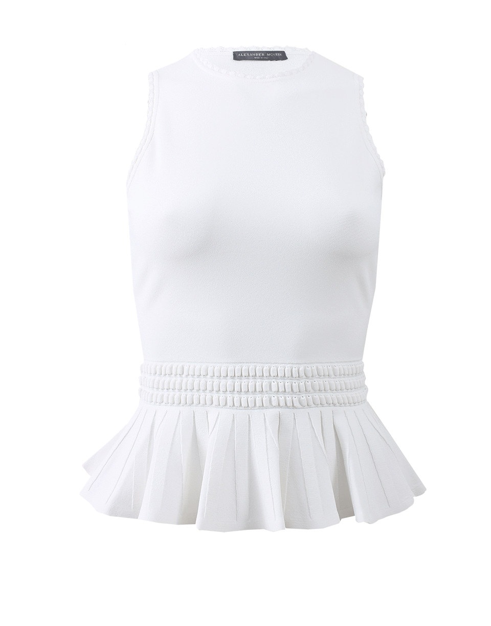 ALEXANDER MCQUEEN-Pullover Peplum Top-WHITE