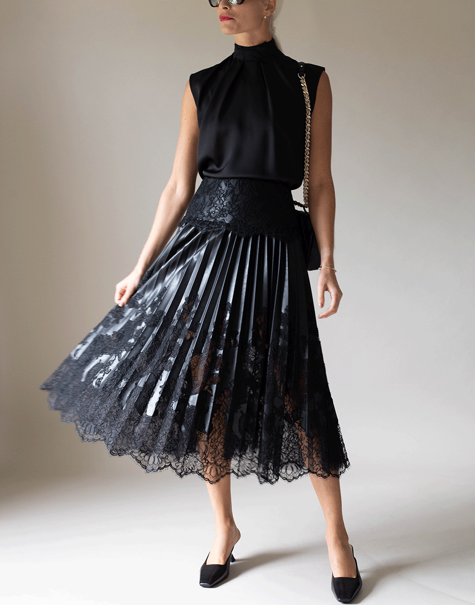 ALEXANDER MCQUEEN-Black Sleeveless Mock Neck Top-