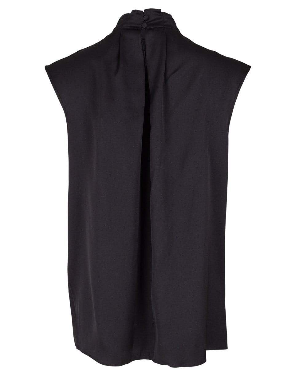 ALEXANDER MCQUEEN-Black Sleeveless Mock Neck Top-