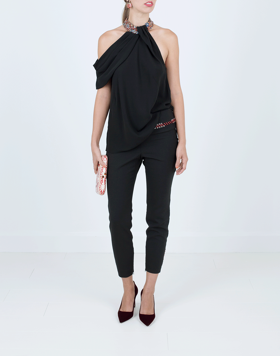ALEXANDER MCQUEEN-Jewel Neck Halter Top-