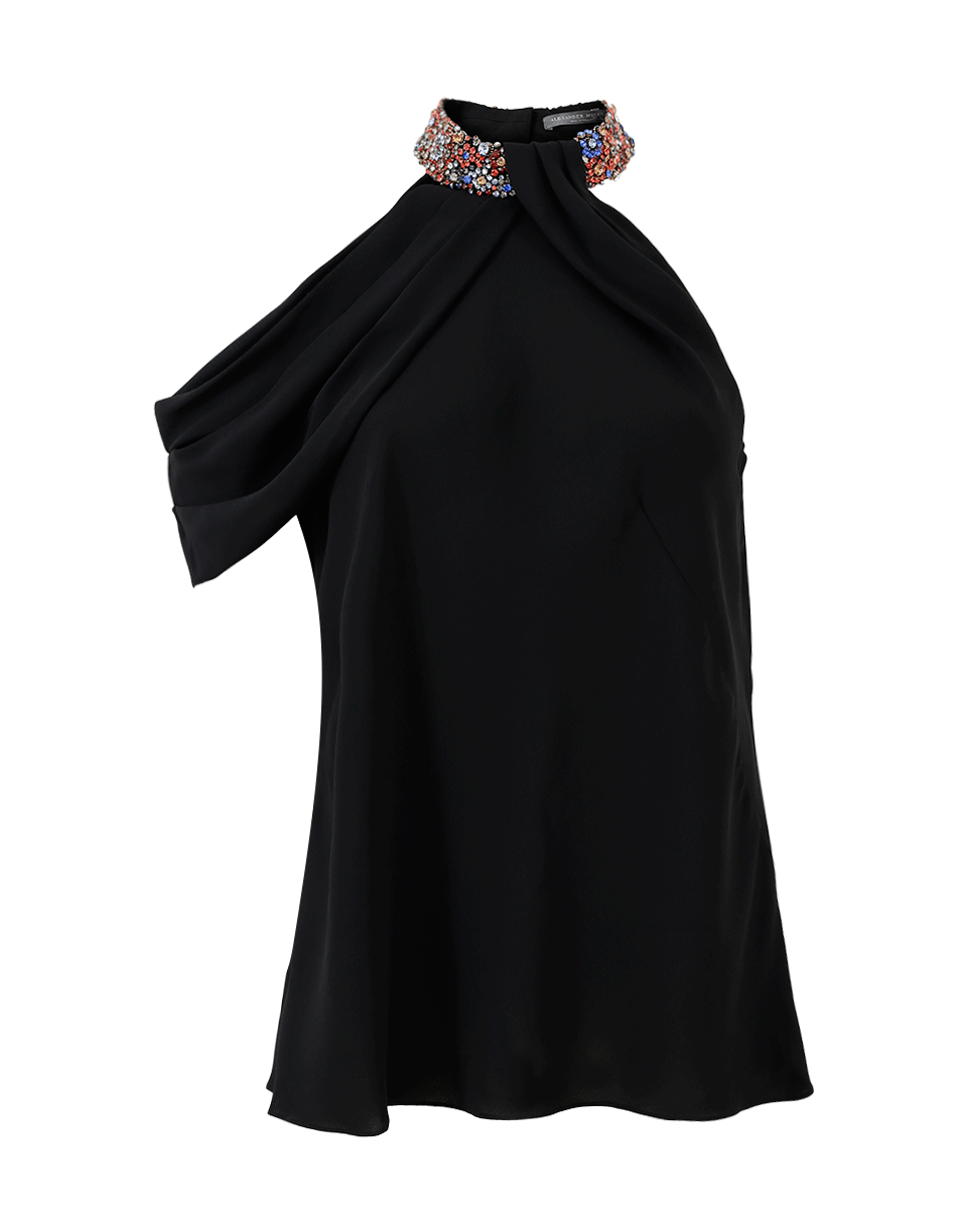 ALEXANDER MCQUEEN-Jewel Neck Halter Top-