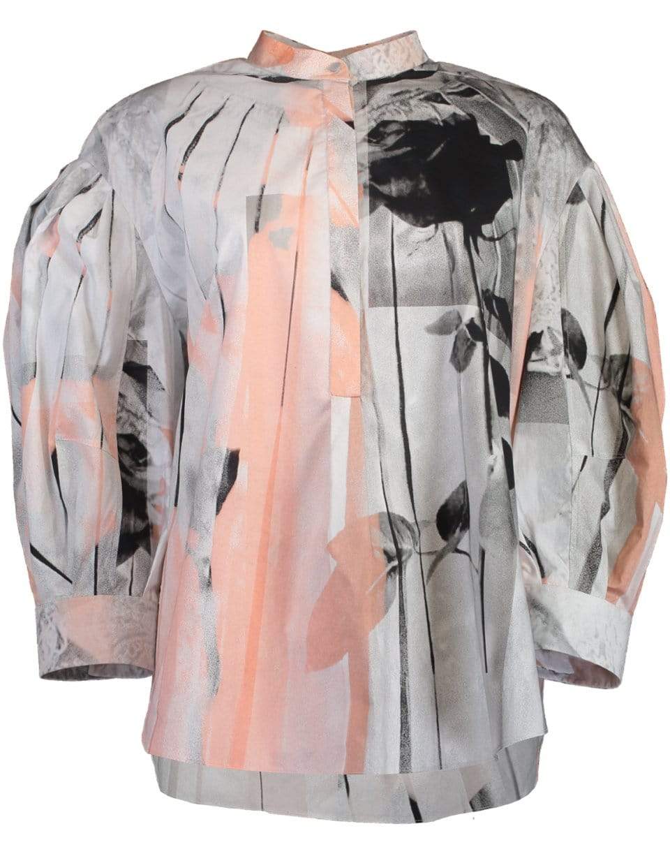 ALEXANDER MCQUEEN-Poplin Cocoon Sleeve Shirt-