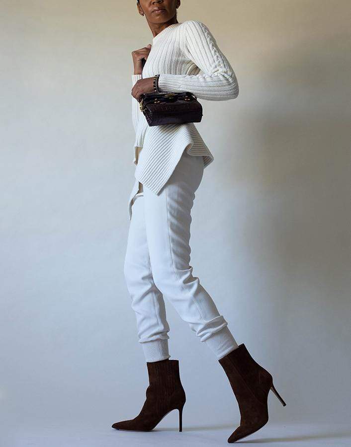 ALEXANDER MCQUEEN-Ivory Engineered Sculpted Knit Pullover-