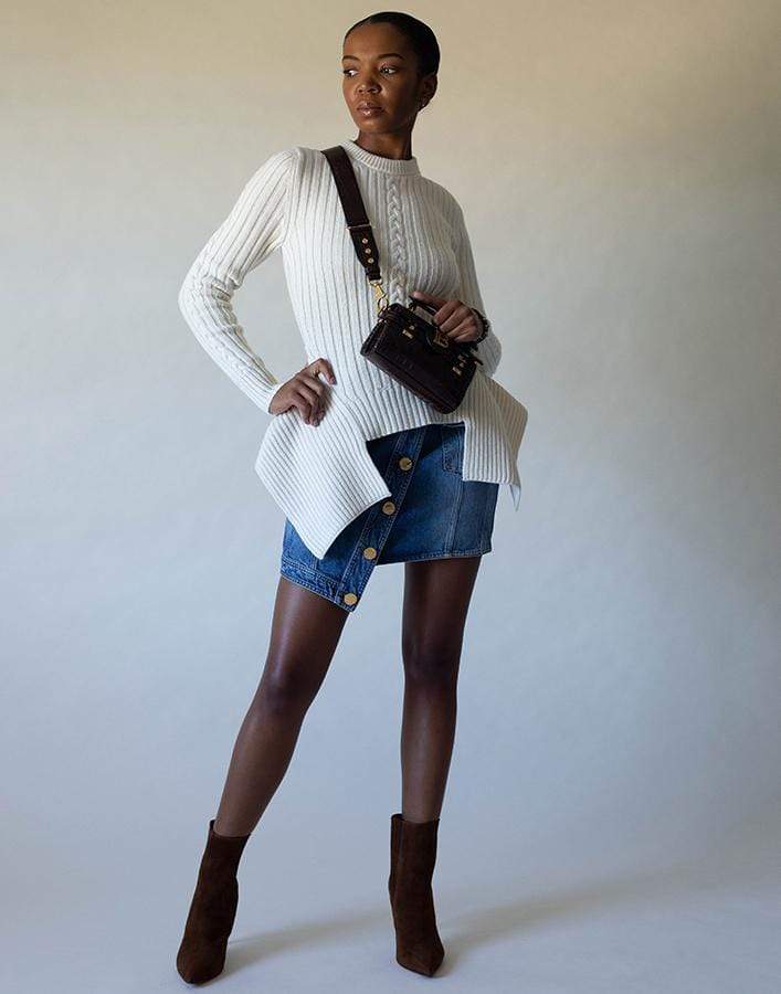 ALEXANDER MCQUEEN-Ivory Engineered Sculpted Knit Pullover-