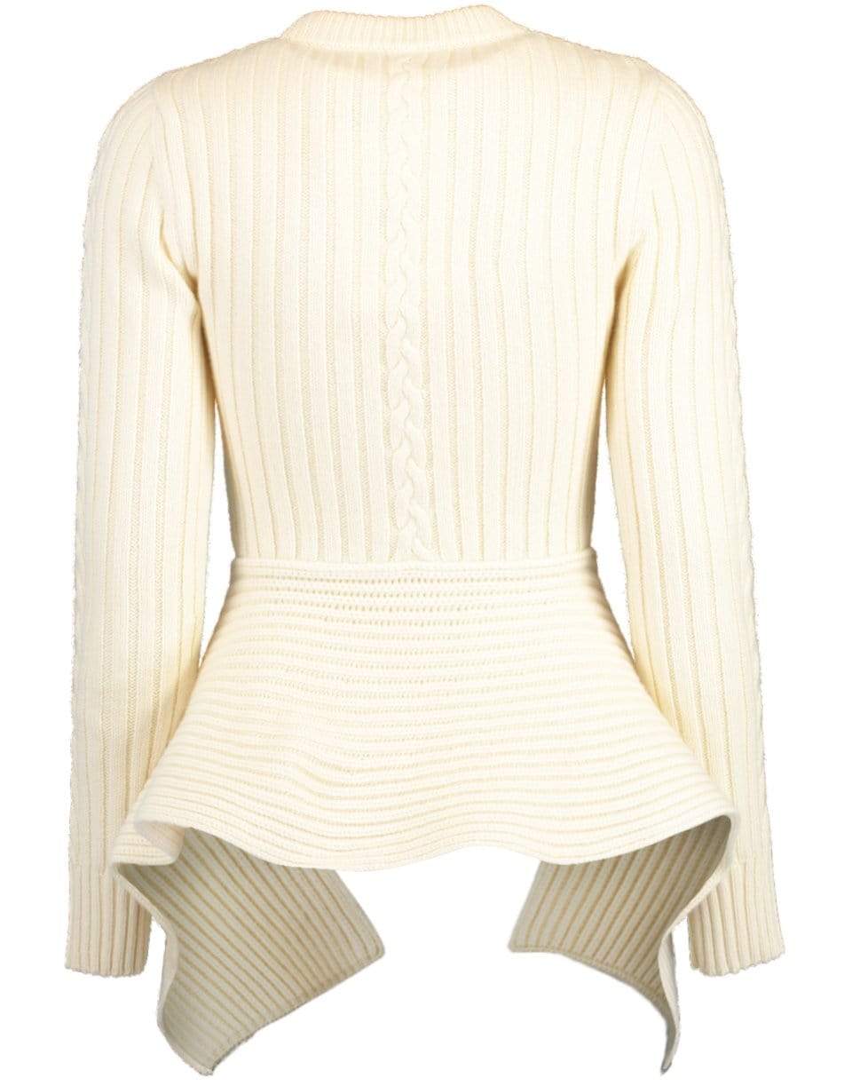 ALEXANDER MCQUEEN-Ivory Engineered Sculpted Knit Pullover-
