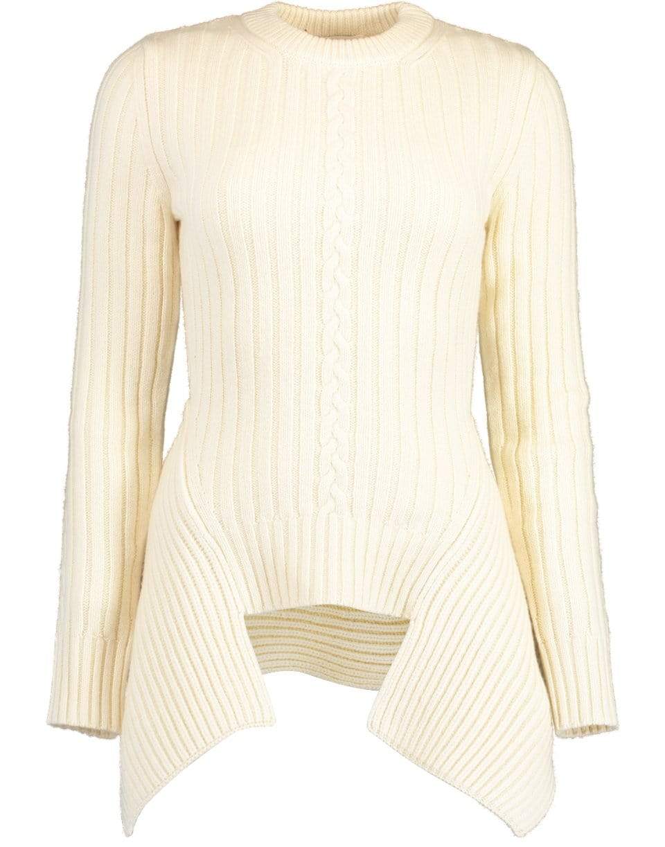 ALEXANDER MCQUEEN-Ivory Engineered Sculpted Knit Pullover-