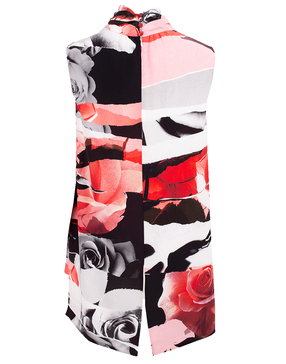 ALEXANDER MCQUEEN-Sleeveless High Neck Print Top-