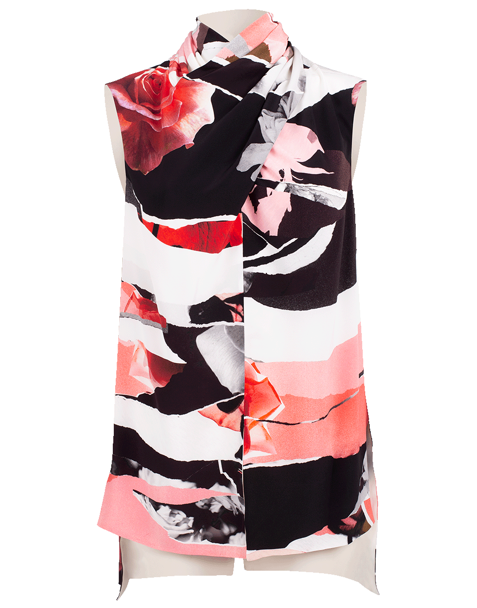 ALEXANDER MCQUEEN-Sleeveless High Neck Print Top-