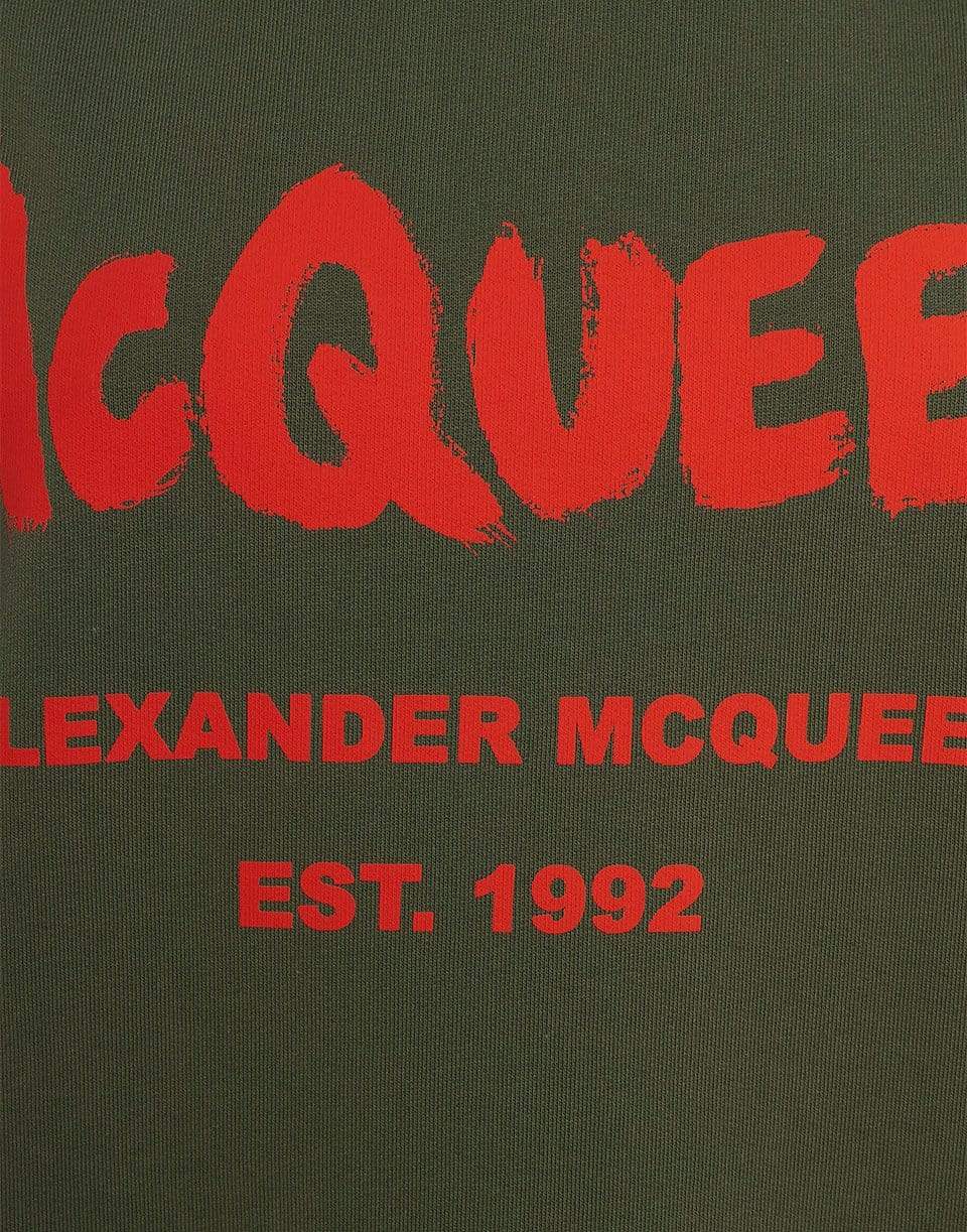 ALEXANDER MCQUEEN-Khaki McQueen Graffiti Sweatshirt-