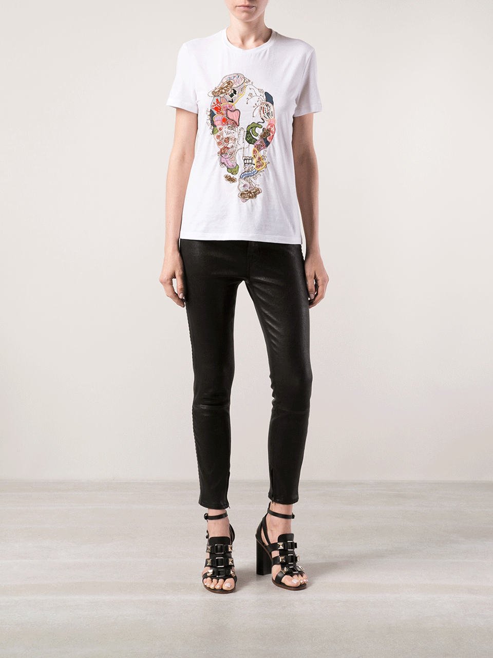 ALEXANDER MCQUEEN-Short Sleeve Skull Front Tee-