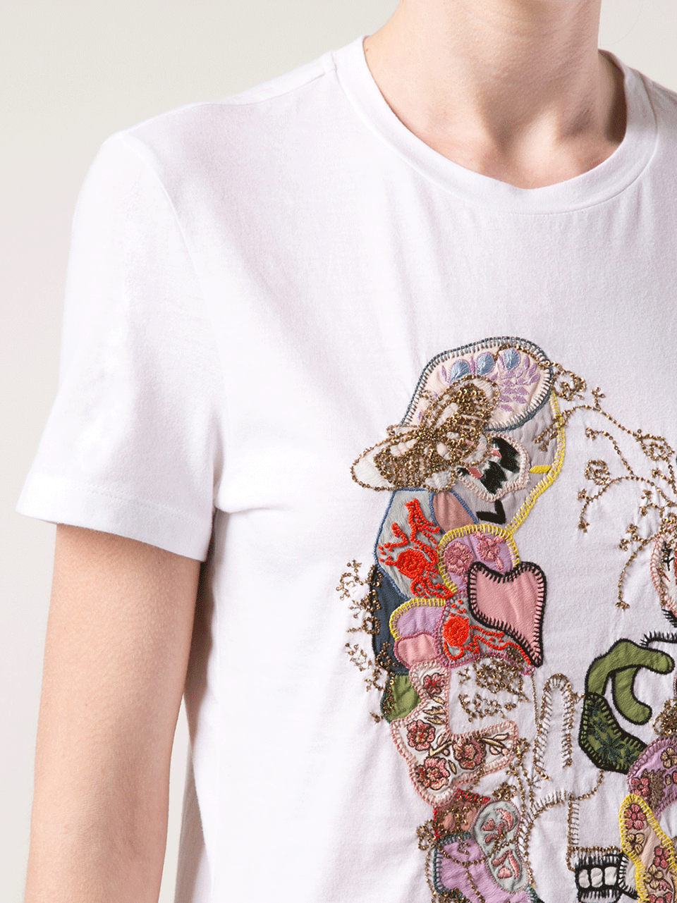 ALEXANDER MCQUEEN-Short Sleeve Skull Front Tee-