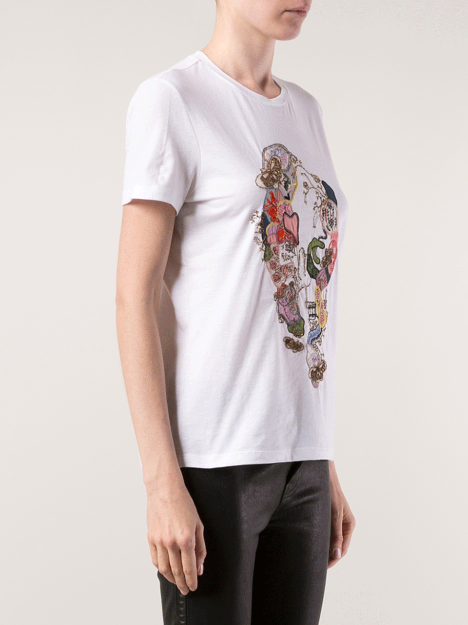 ALEXANDER MCQUEEN-Short Sleeve Skull Front Tee-