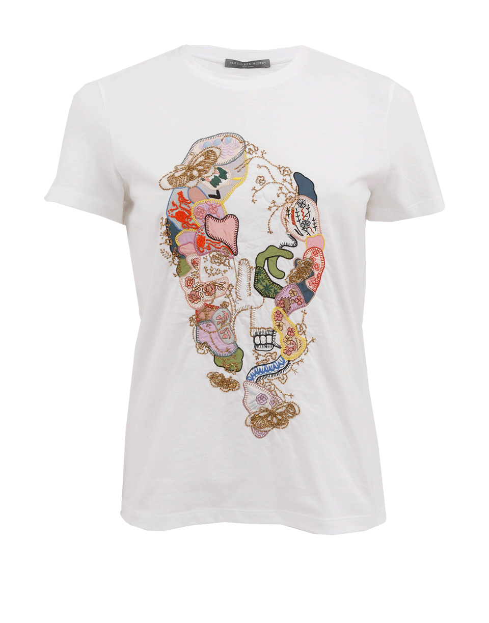 ALEXANDER MCQUEEN-Short Sleeve Skull Front Tee-