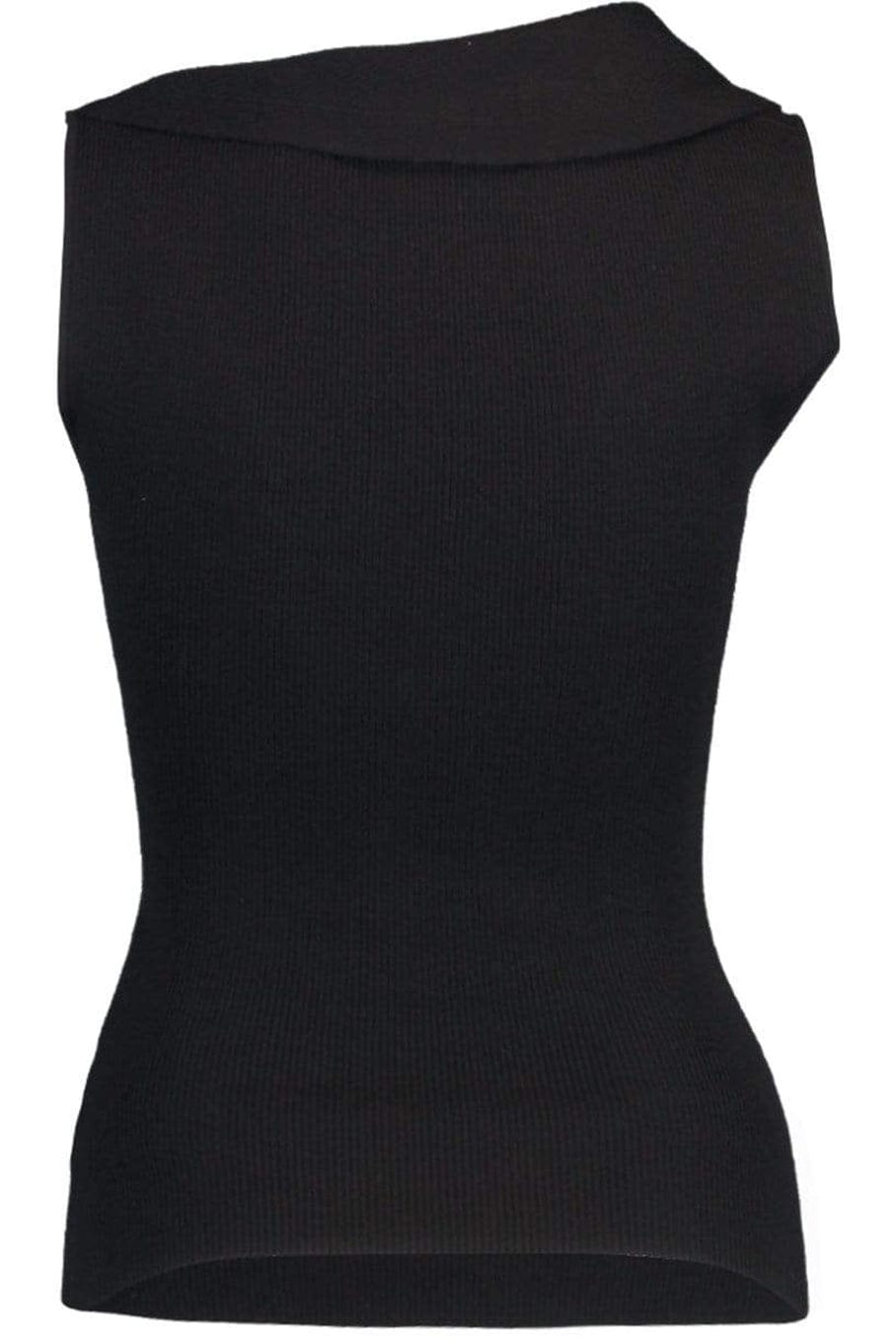 ALEXANDER MCQUEEN-Black Sleeveless V-Neck Twist Top-