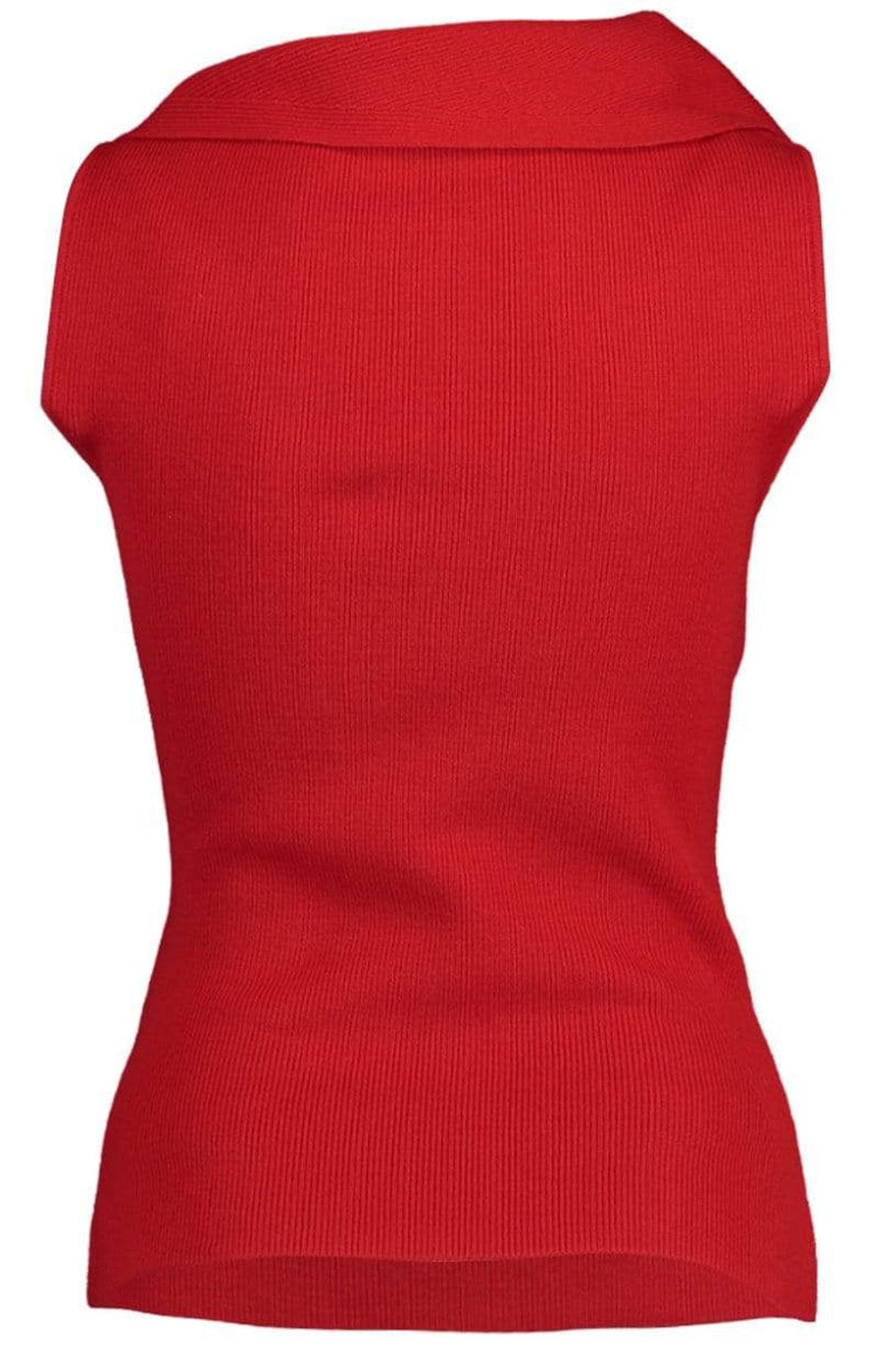 ALEXANDER MCQUEEN-Red Sleeveless V-Neck Twist Top-