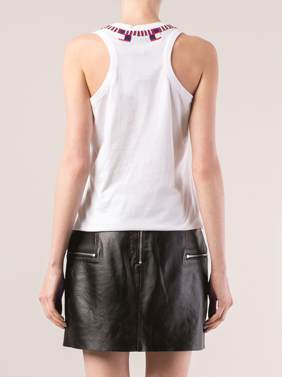 ALEXANDER MCQUEEN-Embroidered Racerback Tank-