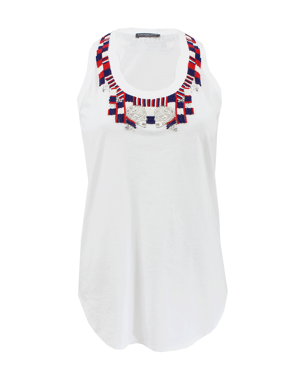 ALEXANDER MCQUEEN-Embroidered Racerback Tank-