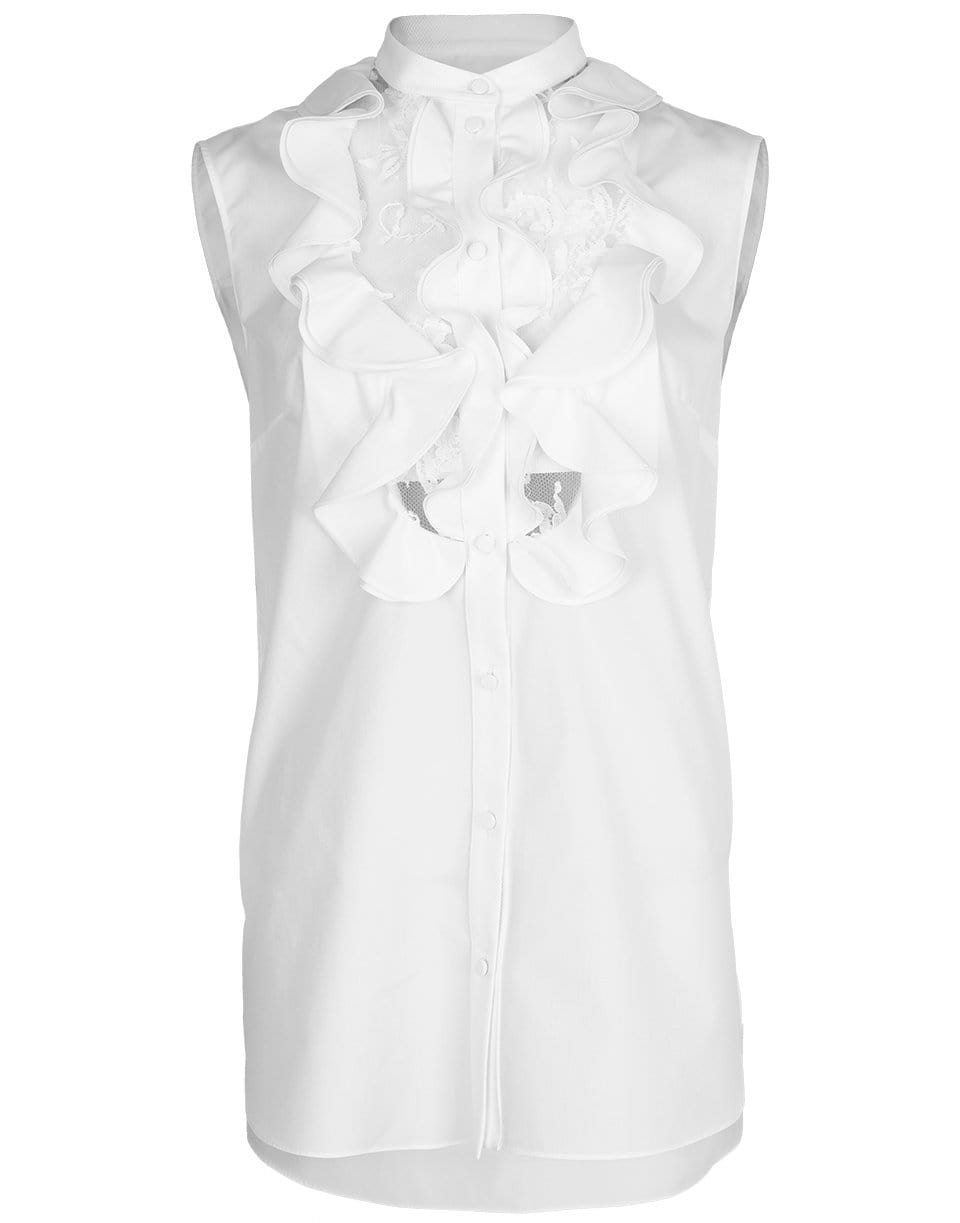 ALEXANDER MCQUEEN-Sleeveless Lace Bib Shirt-