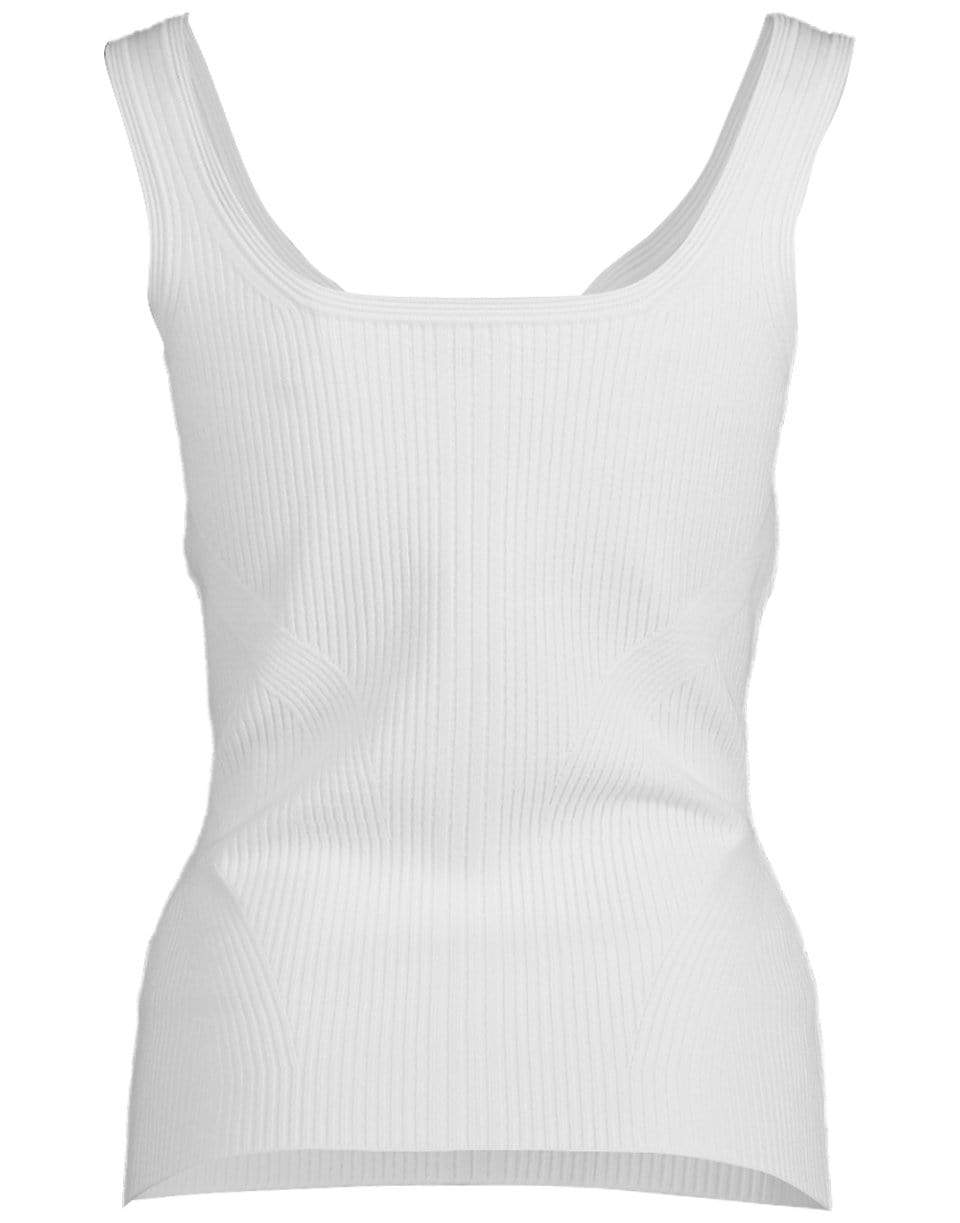 ALEXANDER MCQUEEN-White Ribbed Tank Top-